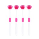 4 pcs grattoir à langue en silicone 18 cm Brosse à langue double face 2 en 1 Picots petits et grands Nettoyeur de langue pour l'hygiène buccale 1