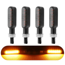 4 pcs LED piscas para motocicleta 6 diodos DC 12V Set de piscas universais com rosca de 8mm Luzes de direção para motocicleta Frente Traseira 3