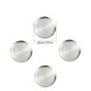 4 pcs pratos de aço inoxidável 20 cm Pratos de cozinha prateados para pratos principais, serviço e refeições diárias 3