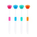 4 pcs raspador de língua de silicone 18 cm Escova de língua 2 em 1 com saliências pequenas e grandes Limpador de língua para higiene oral 2