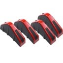 4 pièces 12,5 x 6,5 cm Diffuseurs rouges en ABS pour pare-chocs arrière Barres de spoiler de tuning universelles Protection contre les collisions 1