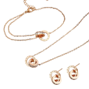 4 pièces Ensemble de bijoux Acier inoxydable Collier Bracelet Boucles d'oreilles Pendentif Chiffres romains Simple Ensemble quotidien 1