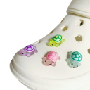 4 piezas de decoraciones para zapatos que brillan en la oscuridad, lindas tortugas 3D, decoraciones y accesorios extraíbles para zapatillas, efectos 2