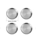 4 piezas de platos de acero inoxidable de 26 cm Platos de cocina plateados redondos utensilios de servicio para platos principales y comidas 2