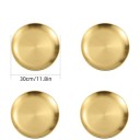 4 piezas de platos de acero inoxidable de 30 cm Platos de cocina dorados de gran diámetro para servir platos principales en una mesa festiva 2