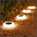 4 pz Luci solari da esterno LED lampade a terra Luce calda IP65 Illuminazione da giardino impermeabile per terrazza, cortile, sentiero, prato, vialetto 2