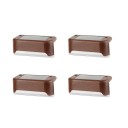4 pz Luci solari da gradini 7,5x5x3,5 cm Bianco caldo ABS Luci da esterno impermeabili Lampada solare da giardino per gradini, terrazze 2