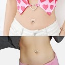 4 pz Piercing in acciaio inossidabile Finitura argento Cristalli a forma di cuore Gioielli per il corpo eleganti con effetto diamante 2