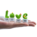 4 pz/set mini simulazioni di cactus succulenti a tema LOVE Decorazione per auto Piante artificiali realistiche Decorazioni per interni Accessori per auto 3