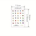 4 Sheets of Colourful Temporary Finger Tattoo Stickers Waterproof Small Children's Tattoos with Various Designs Long-Lasting Decoration 2