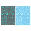 4 Sheets of Glow-in-the-Dark Waterproof Temporary Tattoo Stickers Geometric Shapes Butterflies Flowers Roses and Moon Body Tattoos 2