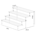 4-stegs akrylställ för display 39,5 x 25 x 20 cm Transparent organisatör för kosmetik, figurer, parfymer, vitriner, samlarobjekt 2