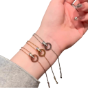 4 stk Sæt af smykker Rustfrit stål Halskæde Armbånd Øreringe Vedhæng Romerske tal Enkel Daglig damesæt 3