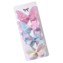 4 Stück Glitzernde Schmetterlingshaarnadeln Damen und Mädchen Glitzer Schleifen Moderne Süße Haarschmuck Kopfbedeckungen für Kinder Polyester 4