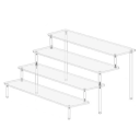 4-stufiger Acryl-Displayständer 39,5 x 25 x 20 cm Transparenter Organizer für Kosmetik Figuren Parfums Vitrine Sammlerstücke 1