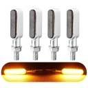 4 szt. kierunkowskazów LED do motocykli 6 diod DC 12V uniwersalne kierunkowskazy z gwintem 8 mm motocyklowe światło kierunkowskazu przód tył 4