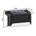4 τεμάχια Ηλιακά φωτιστικά σκαλοπατιών 7,5x5x3,5 εκ. Ψυχρό λευκό ABS Αδιάβροχα εξωτερικά φωτιστικά Φωτιστικό κήπου για σκαλοπάτια, βεράντα, μπαλκόνι 3