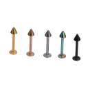 40 pezzi piercing in acciaio chirurgico 6 mm Piercing universali per orecchio, naso, labbra e corpo Lisci senza decorazioni Set 5