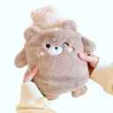 400 ml Sticlă izolatoare moale Kawaii cu ursuleț 21 x 15 cm Încălzitor de mâini, picioare, burtă din pluș, rezistent la explozie, pungă menstruală 2