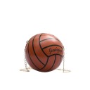 Damhandväska i form av en volleyboll 16 x 16 cm Rund axelväska med gyllene kedja Lekfull sportig accessoar för staden 3