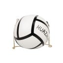 Damhandväska i form av boll 17 x 17 cm Svartvit rund axelväska med gyllene kedja Sportig accessoar för fans 2