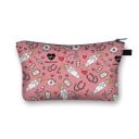 Damkosmetisk väska med vårdmotiv Färgglad tryck Dragkedja med ögla Polyester 21,5 x 13 x 15,5 cm Present till vårdpersonal 28