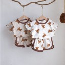 Camiseta y pantalón corto infantil con ositos L1477 2