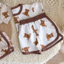Camiseta y pantalón corto infantil con ositos L1477 6