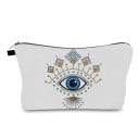 Kvinnlig kosmetikväska med tryck av ett stiliserat öga Dragkedjefodral av polyester med utvidgad botten Mått 22 x 5 x 13,5 cm Dragkedja med ögla 1