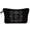 Damkosmetiktaske med stjärntecken Svart med gyllene ornamenttryck Med dragkedja och rem Polyester 13,5 x 22 cm 8