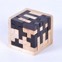 Trä 3D-pussel i form av en kub för barn och vuxna Utbildande pussel av ljusa och mörka bitar i olika former 6,8 x 6,8 x 6,8 cm 5