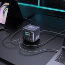420W GaN stacja ładująca 6 portów USB-C i USB-A z wyświetlaczem cyfrowym 94 x 88 x 87 mm Stojąca szybka ładowarka do MacBooka iPhone'a Samsunga UE 2
