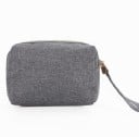 Damsammet kosmetikpåse med handledsrem Kompakt dragkedjepåse för smink och småsaker till väskan 17 x 8,5 x 10,5 cm 3