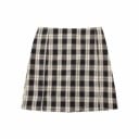 Damernas rutiga mini kjol med dolda shorts Kort A-linjeformad stil Två slitsar på den främre delen Acetatmaterial För vår och sommar 1