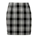 Damernas figurnära mini kjol med svartvit rutmönster Tight passform av elastisk tyg Polyester och spandex 1