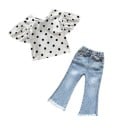 Blusa y jeans de lunares para niñas 1
