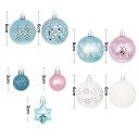 44 pièces Décorations de Noël 3 - 6 cm Couleurs douces Boules et étoiles pour sapin Différentes tailles pour une décoration harmonieuse 2