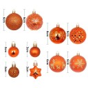 44 piezas de adornos navideños 3–6 cm Bolas y estrellas naranjas para el árbol de Navidad Diferentes formas y tamaños Decoración en cálidos tonos 2