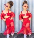 Top y falda cortos para niñas L1309 4