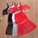 Top y falda cortos para niñas L1309 5