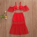 Top y falda cortos para niñas L1309 6