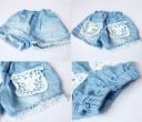 Shorts vaqueros para niña con encaje 4