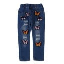 Flickjeans med färgglada 3D-fjärilar 5