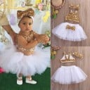 Top y falda de lentejuelas para niñas 2