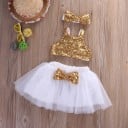 Top y falda de lentejuelas para niñas 3