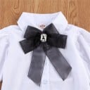 Blusa de niña y short de cuero 3