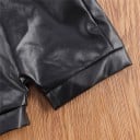 Blusa de niña y short de cuero 5
