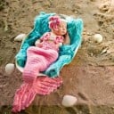 Disfraz de sirena para sesión de fotos de niñas 5