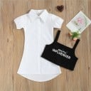 Vestido camisero y top niña L1502 4