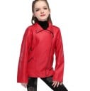 Chaqueta de cuero para niña - Roja 2